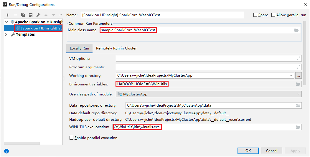 IntelliJ Eseguire configurazioni di debug in esecuzione locale.