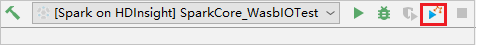 Pulsante Esegui remota processo Spark debug intelliJ.