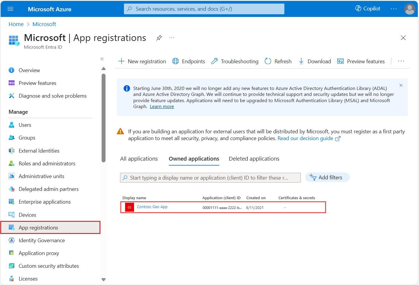 Selezionare Registrazioni delle app.