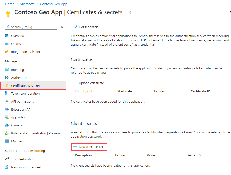 Nuovo segreto cliente.
