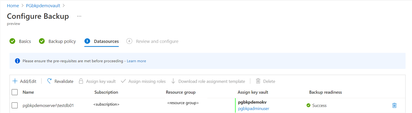 Screenshot che mostra che il backup è pronto.