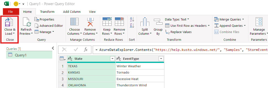 Screenshot che mostra dove selezionare Chiudi e Carica.