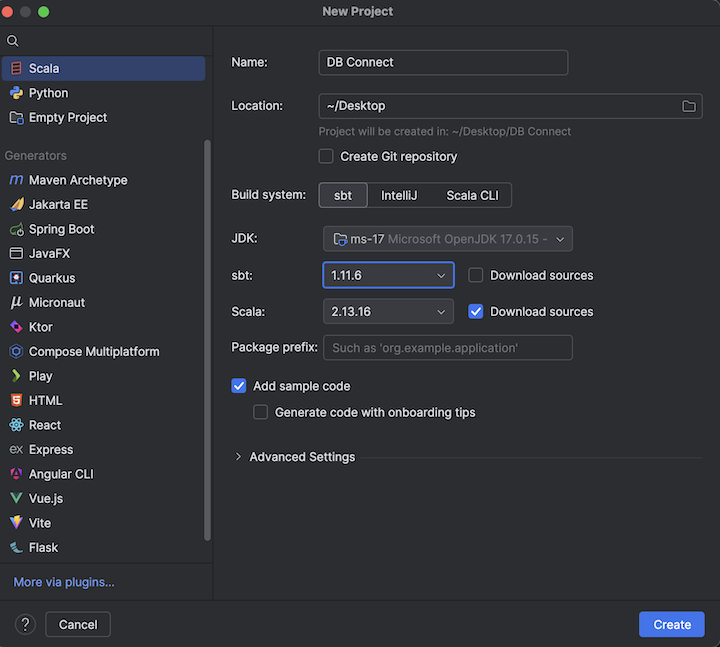 Creare il progetto IntelliJ IDEA