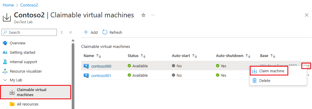 Screenshot che mostra Il computer attestazione nel menu di scelta rapida.