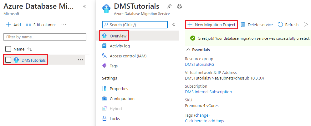 Individuare l'istanza di Servizio Migrazione del database di Azure