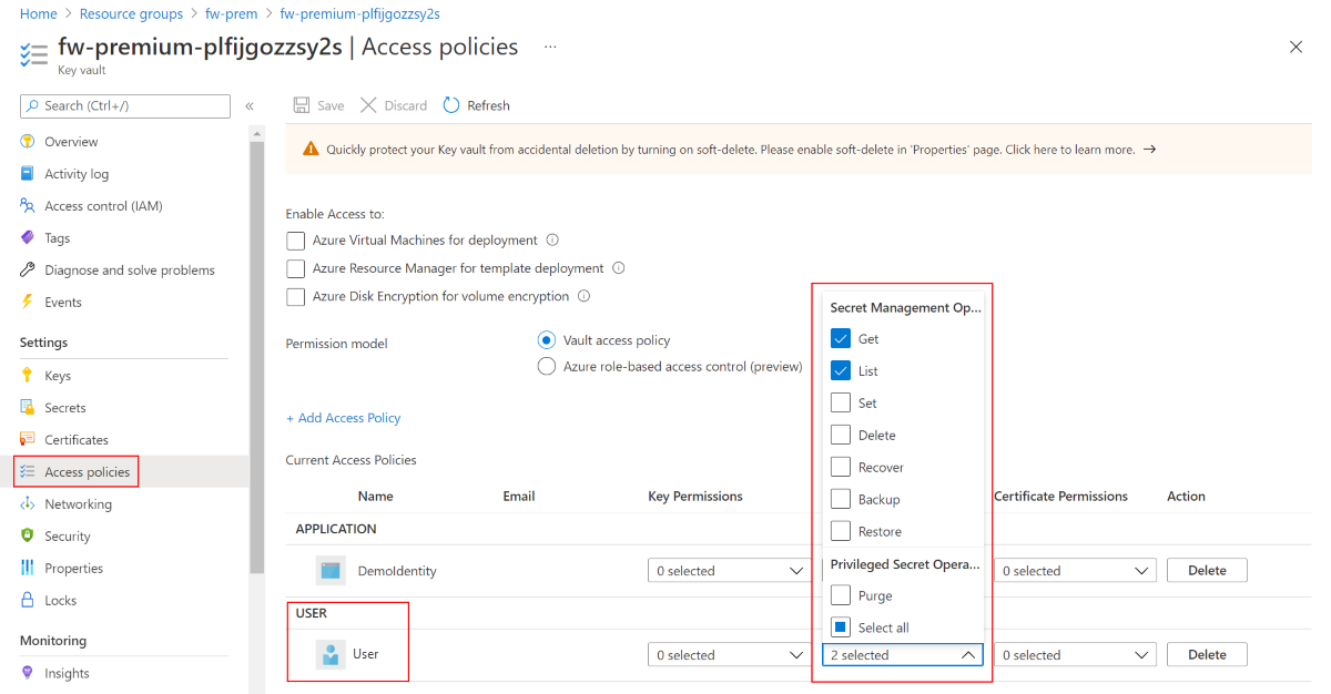 Criterio di accesso di Azure Key Vault