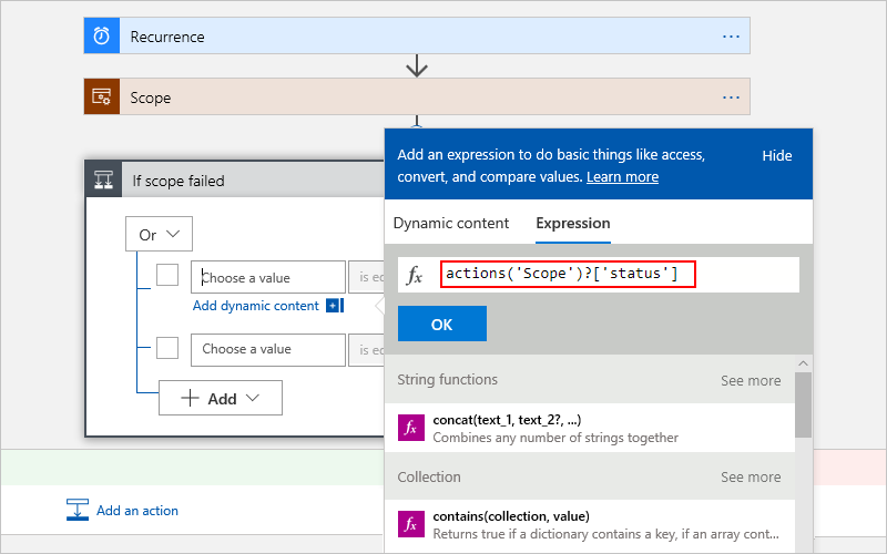 Screenshot che mostra la casella “Espressione” con l’espressione di risultato evidenziata.