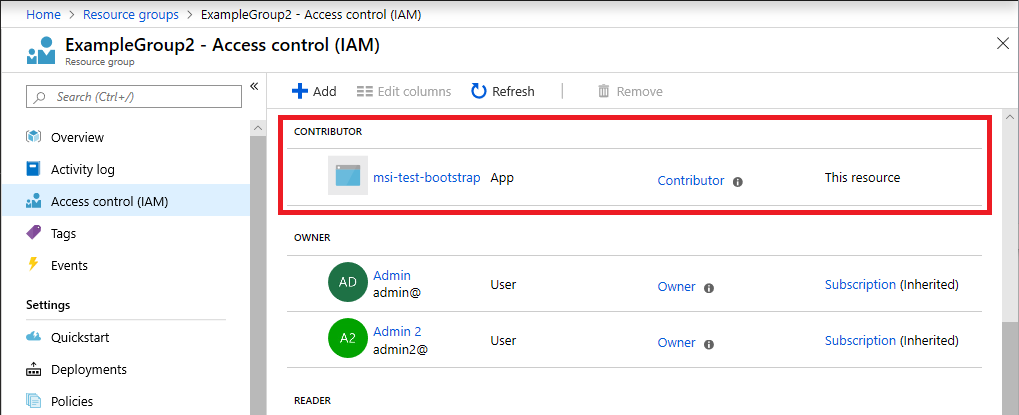 Role assignment for a new managed identity service principal