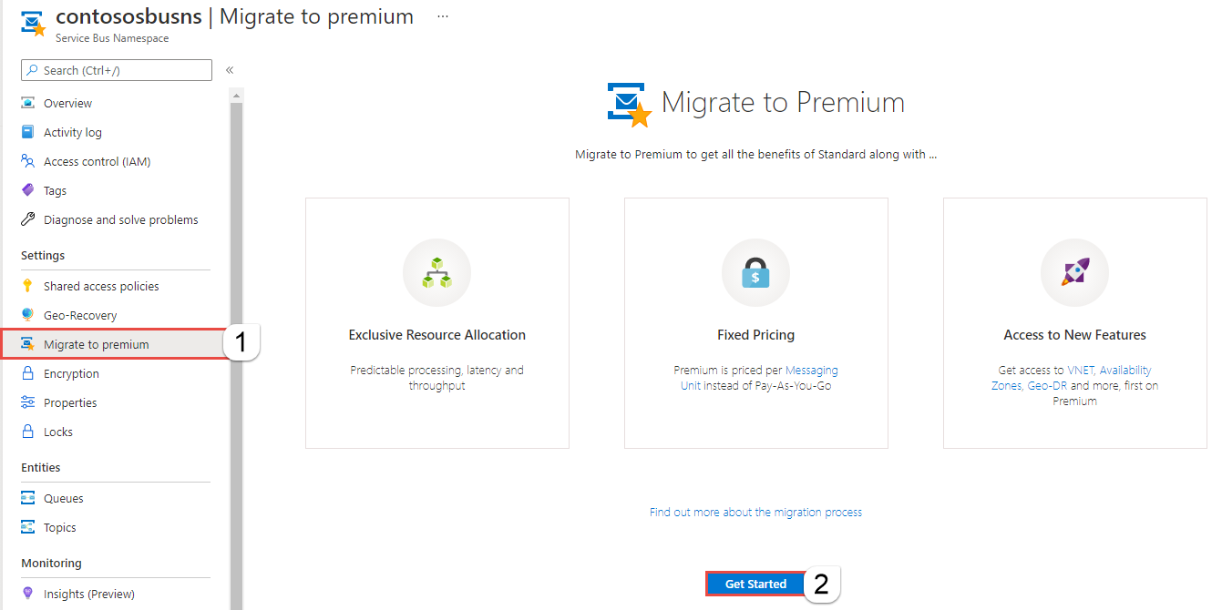 Immagine che mostra la pagina Passa al livello Premium.