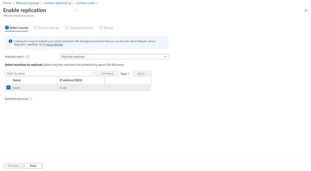 Screenshot della scheda 'Seleziona origine'.