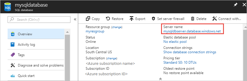 Ottenere i dettagli del server SQL di Azure Ottenere i dettagli del server SQL di Azure