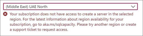 Errore di accesso all'area geografica