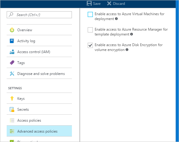 Azure Key Vault criteri di accesso avanzati