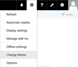Modificare la posizione del menu tema in Outlook sul web.