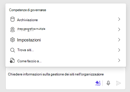 Immagine del pulsante di richiesta per la governance dei contenuti.