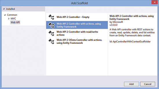 Adding a Web API Controller