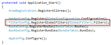Registrazione di filtri globali in Global.asax