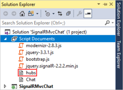 script dell'hub generato automaticamente nel nodo Documenti script