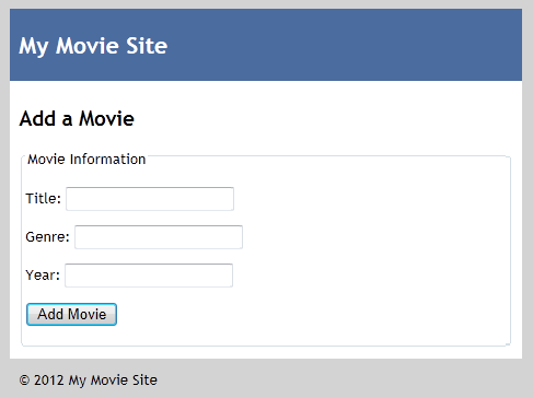 App film completata che mostra la pagina Aggiungi film