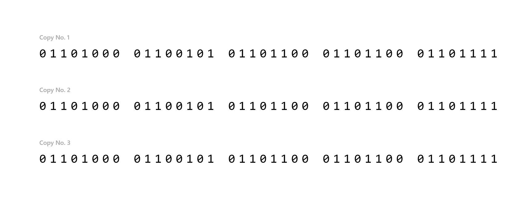 Immagine che mostra che non è possibile accedere al numero di copia 1 se si accetta il numero di server 1.