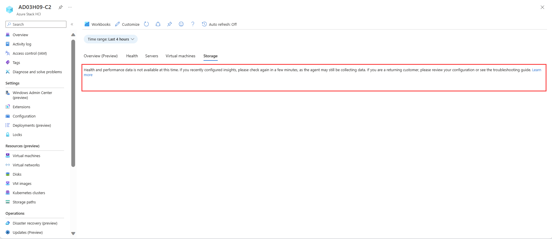 Screenshot di una pagina Cartella di lavoro vuota.