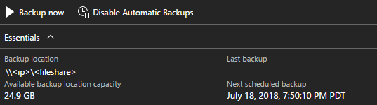 Azure Stack - backup su richiesta