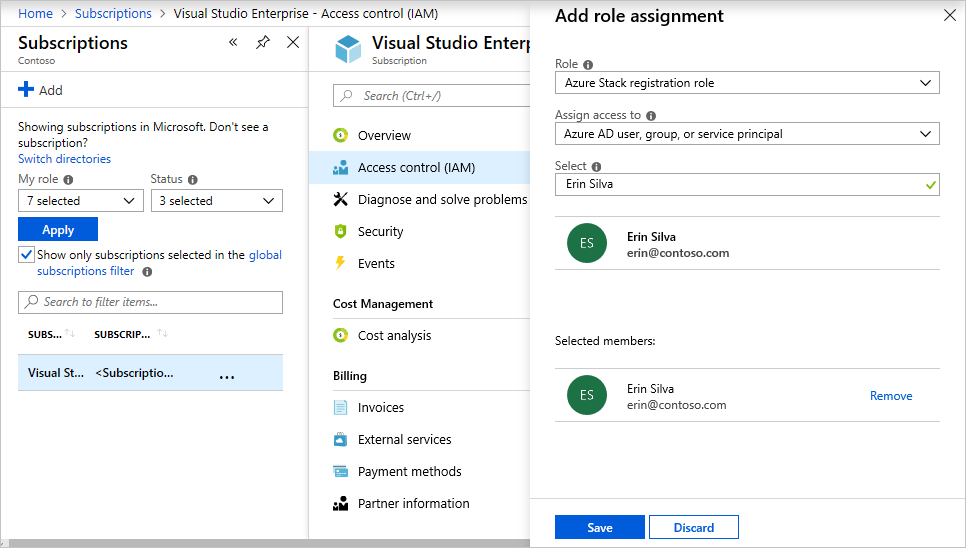 Select users to assign to custom role in Azure portal