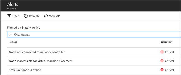 Elenco di avvisi per l'
