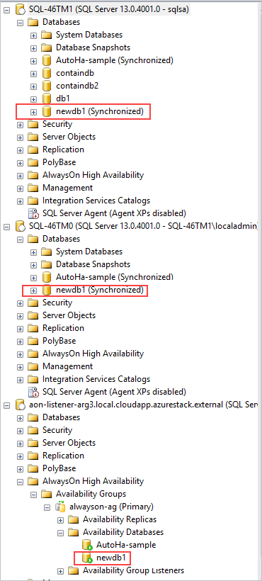 Stato del database di AlwaysOn in SQL Server Management Studio