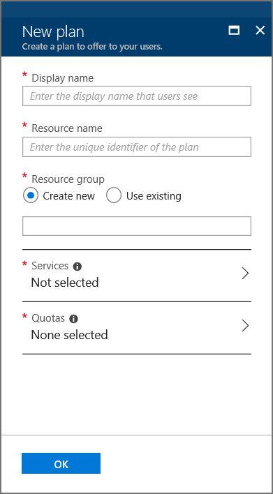 Nome visualizzato del piano nel portale di amministrazione dell'hub di Azure Stack