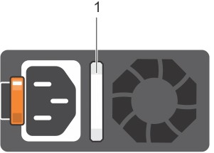 Diagramma che mostra la PSU AC, con il LED indicato.