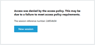 Screenshot del messaggio di errore negato all'accesso.