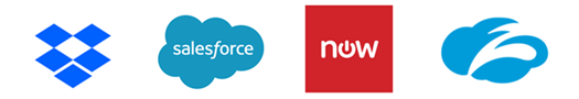 Immagine che mostra i logo per DropBox, Salesforce e altri.