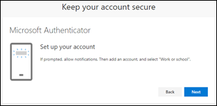 L'utente configura Microsoft Authenticator