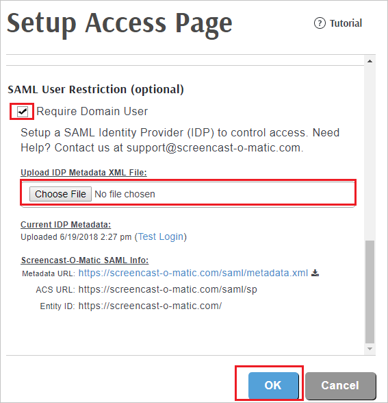 Screenshot that shows the Access.