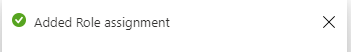 Screenshot del messaggio popup di conferma dell'assegnazione di ruolo aggiunta.