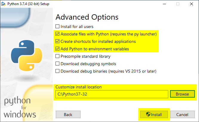 Python Windows Install dialog step 3