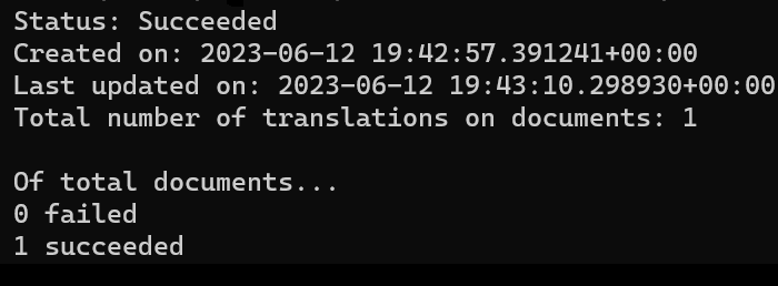 Screenshot dell'output python nella finestra del terminale. 