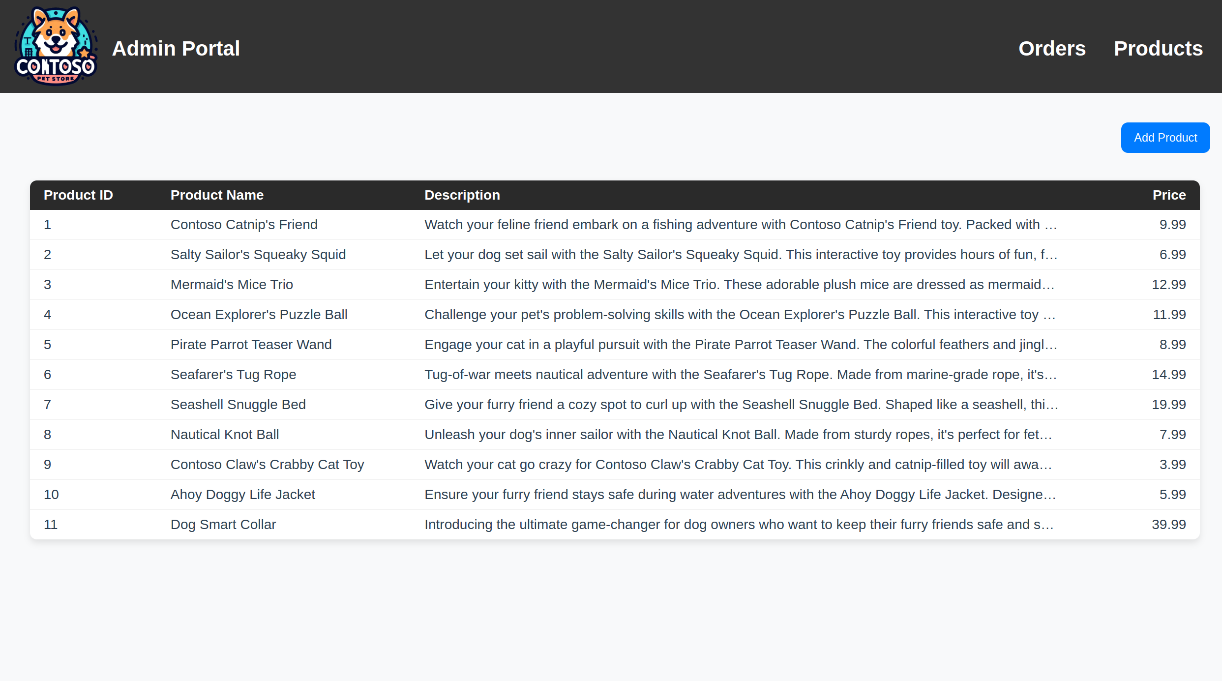 Screenshot che mostra il nuovo prodotto nell'amministratore dello Store.