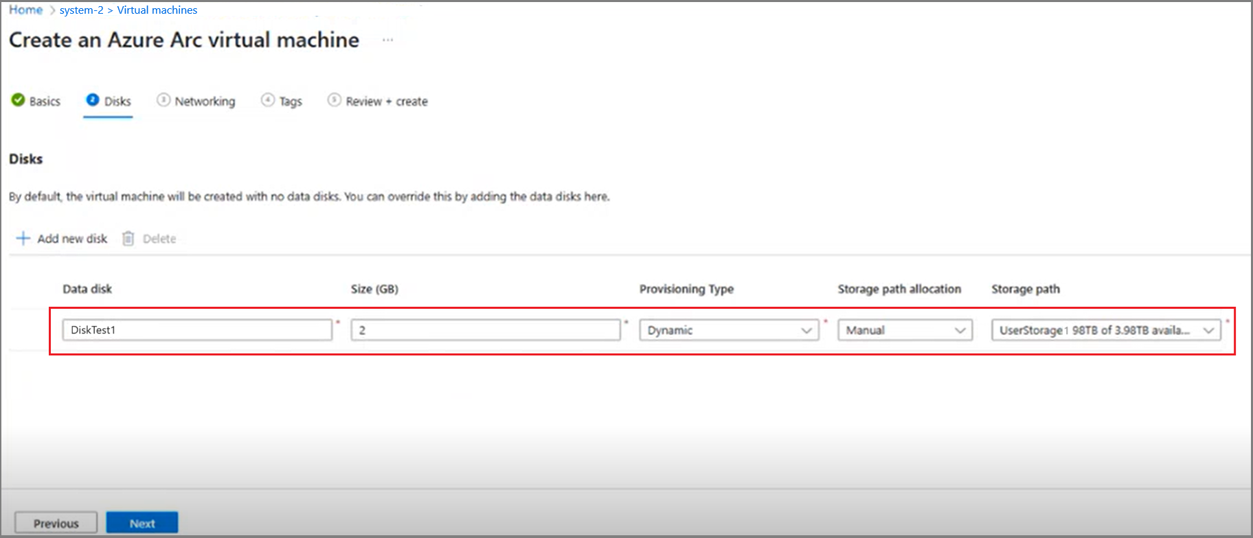 Screenshot dell'interfaccia di rete aggiunta durante la creazione di una macchina virtuale.