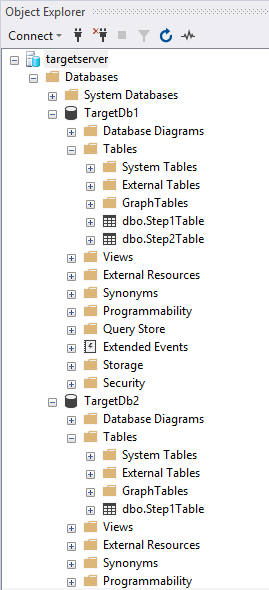 Verifica delle nuove tabelle in SSMS