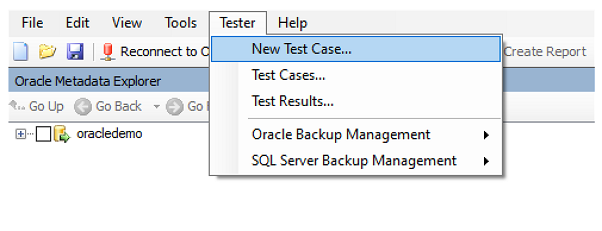 Screenshot that shows to create new test case.
