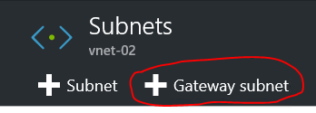Aggiungere la subnet del gateway