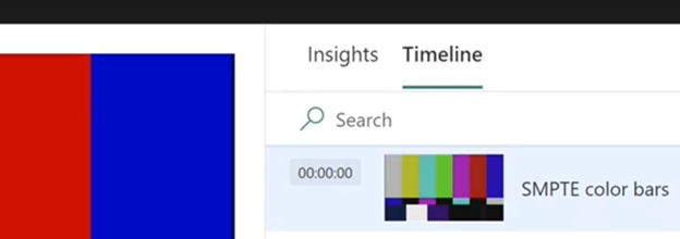 Questa immagine mostra le barre dei colori sotto la sequenza temporale.