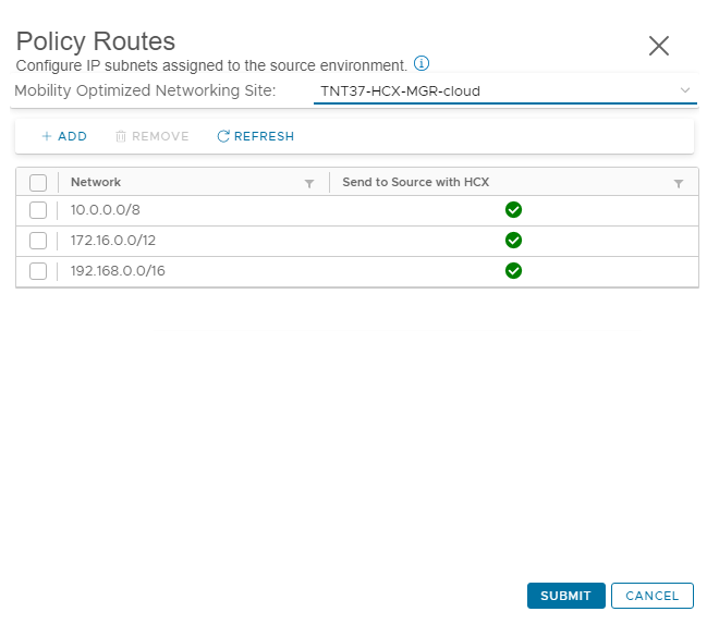 Screenshot showing the egress traffic flow with default policy-based routes.