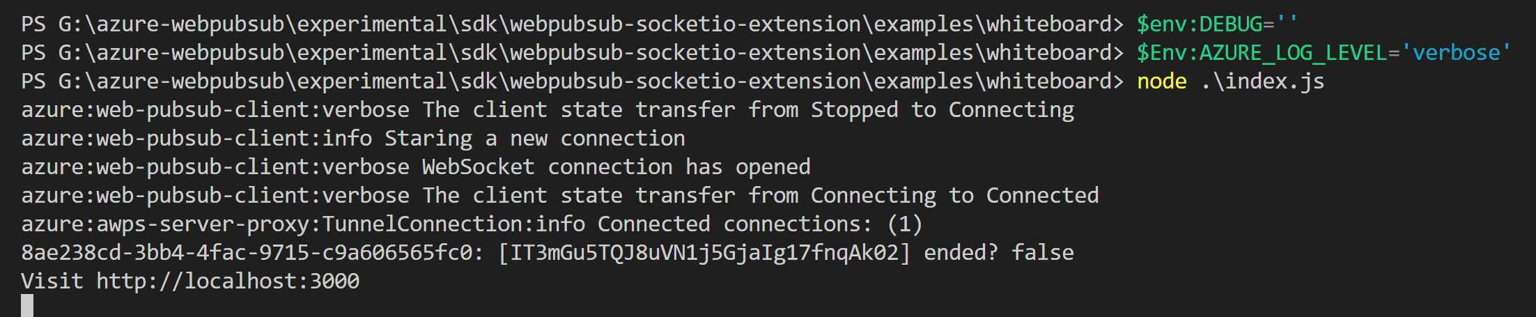 Screenshot of logging information from the logger utility.