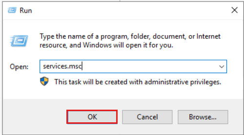 Screenshot che mostra come aprire Servizi Windows.