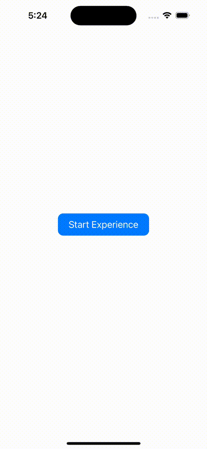 GIF animation that demonstrates the final look and feel of the quickstart iOS app.