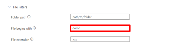 Screenshot della selezione del file di definizione dello schema.