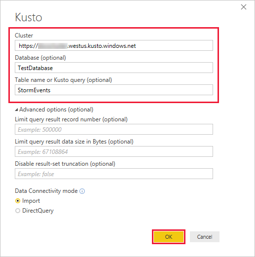 Cluster, database, opzioni di tabella.